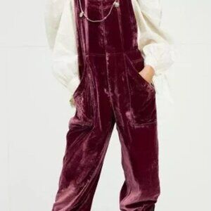 Free People Weekender Velvet Overalls Jumpsuit- Altered into a romper